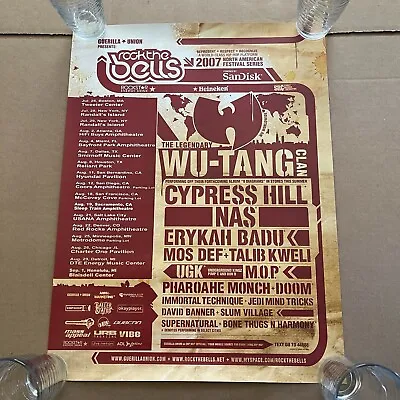 $19.95 • Buy 2007 Rock The Bells Wu Tang Cypress Hill Roots Nas Rakim Mos Def Poster Concert