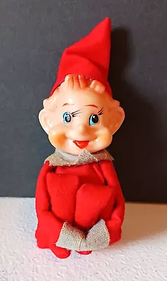 Vintage Pixie Elf Christmas Knee Hugger Felt Plastic * Not Colorfast Japan • $22.99