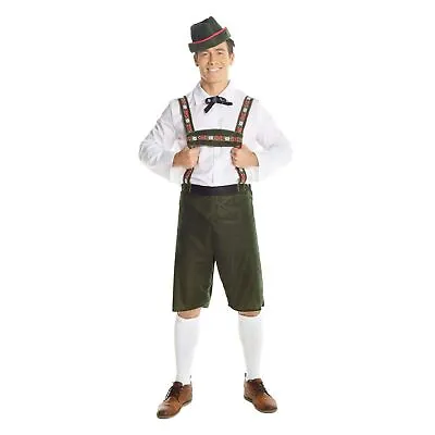 Mens Lederhosen Fancy Dress Costume German Bavarian Beer Oktoberfest L XL • $37.95