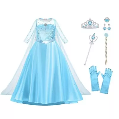 Princess Elsa Anna Role Cosplay Dress Up Costume Dress For Girls 2-10 Y Toddler • $16.99