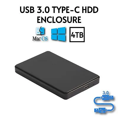 2.5 Inch USB 3.0 Type C SATA III Hard Drive Caddy HDD/SSD Enclosure Case • £8.29