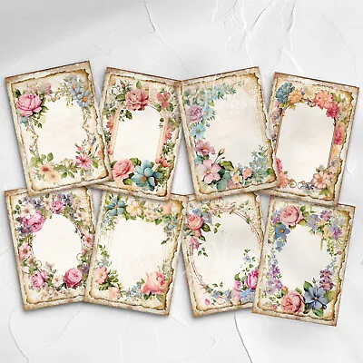 Victorian Flower Frame Card Toppers Cardmaking Scrapbooking Tags Craft • £2.80