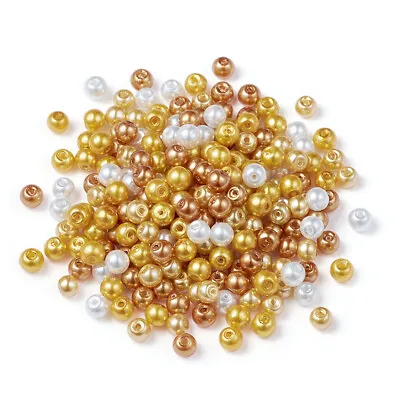 Pearlized Glass Pearl Beads Mixed Color Loose Beads ( 4/6/8mm In Diameter ) • £3.71