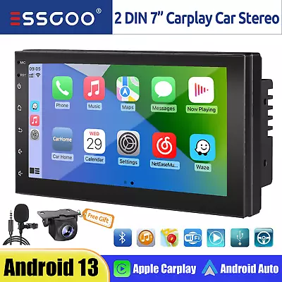 7  Double 2 DIN Android 13 Auto Carplay Stereo GPS NAV Radio Wifi 2G+32G +Camera • $77.89