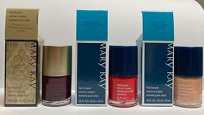 3 X MARY KAY Nail Lacquer Plush Plum + Pink Sand + Coral Stone 7.5 ML Each NIB • $15.50