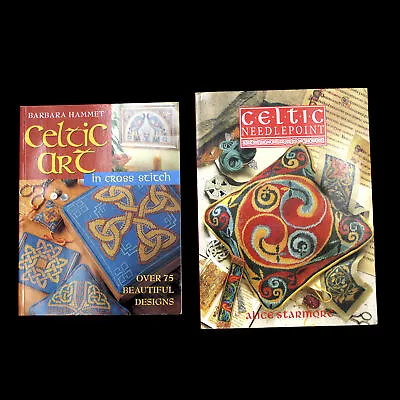 2 Celtic Pattern Books Lot For Cross Stitch & Needlepoint  Bm • $40