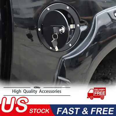 Alloy Fuel Filler Door Cover Gas Tank Cap W/ Lock Key For Toyota Tundra 2007-21 • $79.99