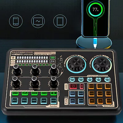 Live Sound Board Audio Mixer For Karaoke Streaming Recording Gaming & LED Light • $48.45