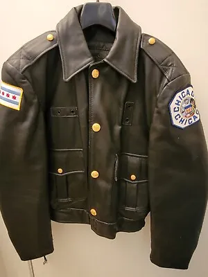 Chicago Police Leather Jacket Men's Size 38/S  NWOT • $339.99
