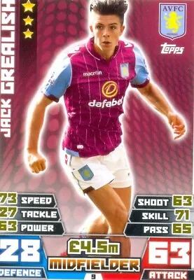 2014/2015 TOPPS Match Attax Extra Card - 9 - Jack Grealish - Aston Villa • $1.29