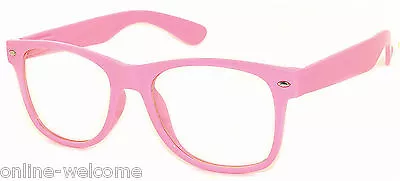 CLASSIC 80s VINTAGE RETRO CLEAR LENS SUNGLASSES SHADES BABY PINK FRAME GLASSES • $8.99