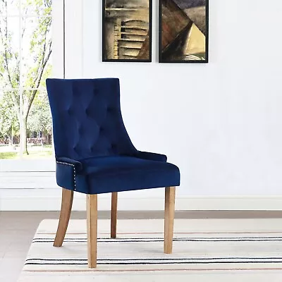 Modway Pose Performance Velvet Dining Chair In Navy • $154.52