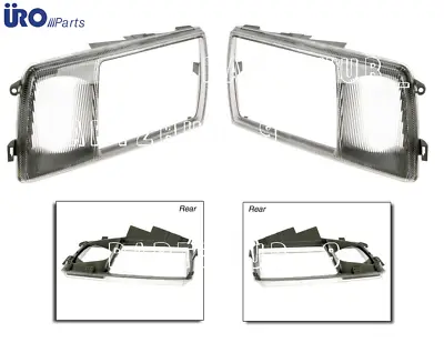 For Mercedes W126 URO Headlight Head Light Door Rim L+R Head Lamp Lens Trim • $129.99