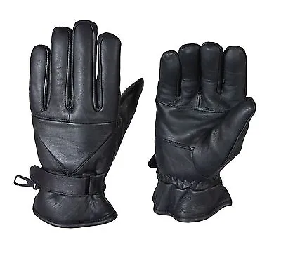 Mens Winter Genuine Leather Motorcycle Motorbike 3M Thermal Thinsulate Gloves • £10.99