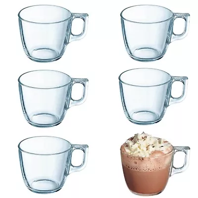 6x Luminarc Nuevo 220ml Espresso Clear Glass Mug Tea Coffee Cappuccino Latte Cup • £10.99