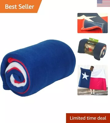 Cozy-Soft Microfleece Travel Blanket Lightweight & Compact - Texas Flag Design • $21.99