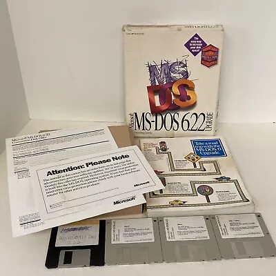 Microsoft MS-DOS 6.22 Upgrade Original Kit In Box 3 Disks & Take A Trip Book • $34.95