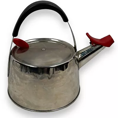 Michael Graves Tea Kettle Silver Stainless Steel Whistling 2.5 Qt Easy Fill 9.5  • $64.99