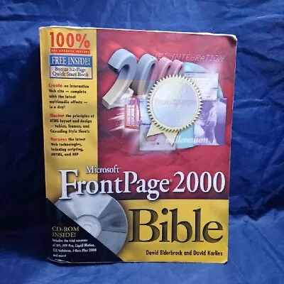 MICROSOFT FRONTPAGE 2000 BIBLE By David Elderbrock & David Karlins (No CD) • $12