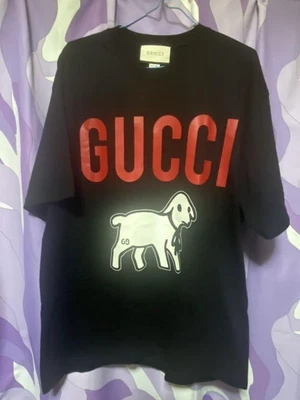 $816.76 • Buy GUCCI Lamb Short Sleeve T-shirt XL Authentic Men Used From Japan