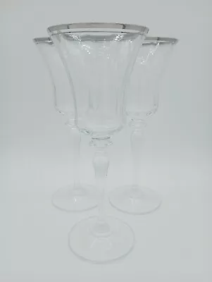 Mikasa Jamestown Water Goblets Platinum Trim Set Of 3 • $45