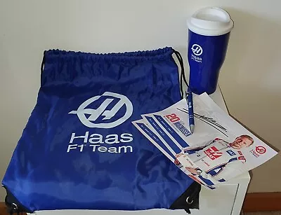 Haas F1 Team Official Rucksack Kit Signed Cards Pen Thermal Cup Drawstring Bag • £21.99