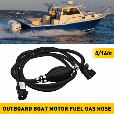 5/16  Marine Outboard Boat Motor Fuel Gas Hose Line Assembly With Primer Bulb • $19.99