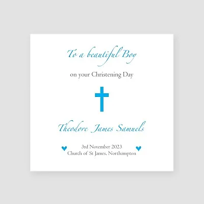 Personalised Handmade Christening Baptism Naming Day Card For Son Or Grandson • £3.85