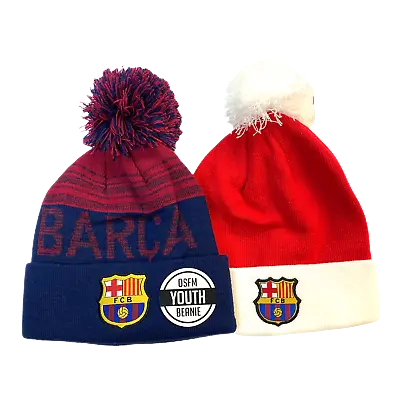 Fc Barcelona Beanie Hat Youth Kids Boys Christmas Set 2 Pcs Authentic Official 1 • $19.99