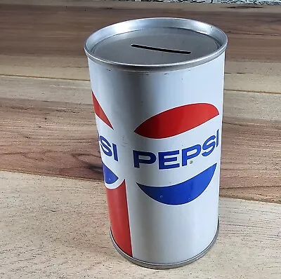 Vintage Pepsi Cola Coin Bank 1970's Pop Top Era Steel Can • $24.99