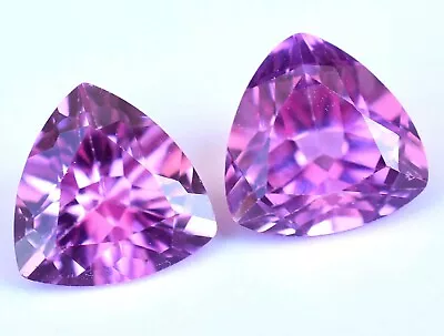 2.95 Ct Pair Of Natural Mogok Pink Ruby Trillion Certified AAA+ Treated Gemstone • $13.34