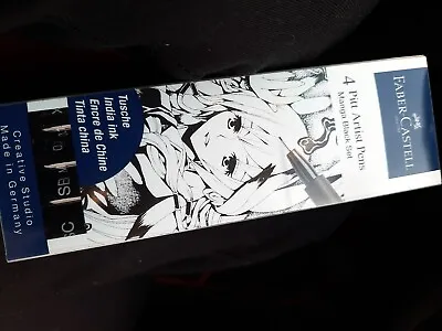 Faber-Castell Pitt Artist Pen Manga 4ct Wallet Black (XS M SC SB) • £6.99