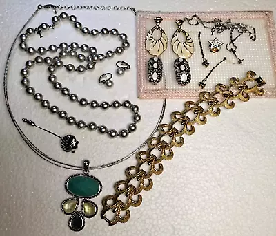 Vintage Trifari Jewelry Lot Necklaces Earrings Pins 1 Signed Napier • $34.30