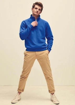 Fruit Of The Loom Premium 70/30 Zip-Neck Sweatshirt 62032 • £24.49