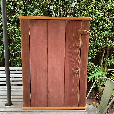 Vintage Rustic Red Barn Wood Pine Medicine Cabinet Cupboard 29 T X 21 W X 6.5 D • $99