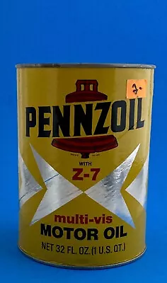 Vintage Pennzoil Cardboard Can Full 5w-30   Top On Can Is Light Yellow • $19