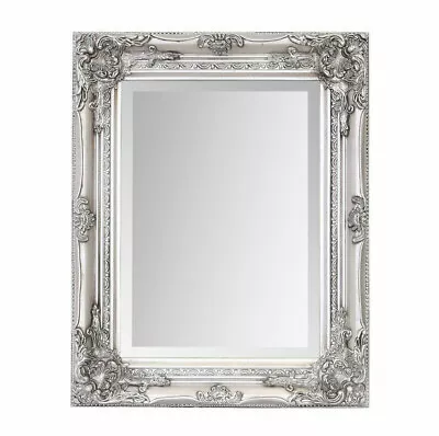 £25.95 • Buy Silver Baroque Wall Mirror Shabby Chic Vintage Framed Ornate Decor Hanging New