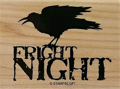 New MIDNIGHT RAVEN Fright Night Halloween Rubber Stamp~Stampin' Up Wood Mount/WM • $13.99