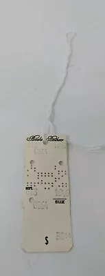 Vintage Brooks Brothers Store Price Tag Clothing Computer Punch Card 50s 60s 70s • $34.18