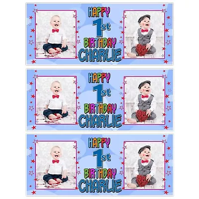 PERSONALISED BIRTHDAY PARTY BANNERS - 1st 2nd5th18th21st30th40th50th ANY AGE • £6.99