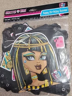 Monster High Happy Birthday Party Supplies Birthday 7.59 Ft Banner NEW NOS 2011  • $17.95