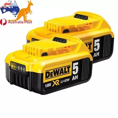 2Pcs GENUINE DeWALT DCB184 18V XR 5.0 Ah Battery Slide Lithium Ion DCB184 New AU • $179.99