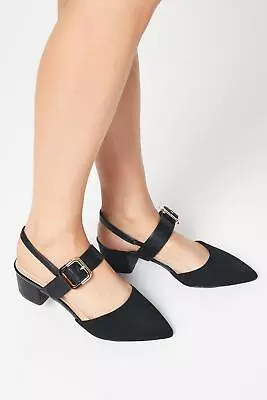 WALLIS Wide Fit Darby Two Part Slingback Buckle Detail Court Shoes • £38.50