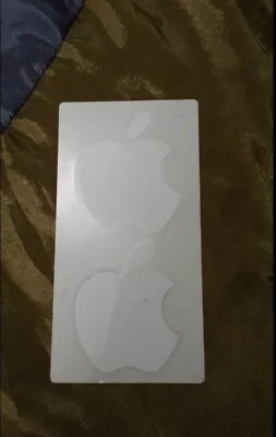 Authentic Apple White Logo Sticker Decal (2) Iphone Ipod ( 1-5/8  W X 2  L) • $2.27