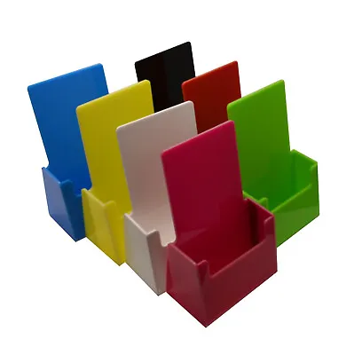 Colour Plastic Leaflet Holder Menu Counter Dispenser Business Card Holder DL A5  • £14.26