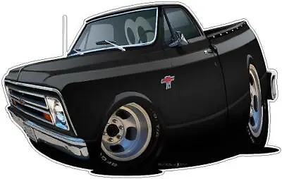 Wall Decal Compatible With 1967 Chevy Fleetside Cartoon Truck Boys Room Garage • $25.99