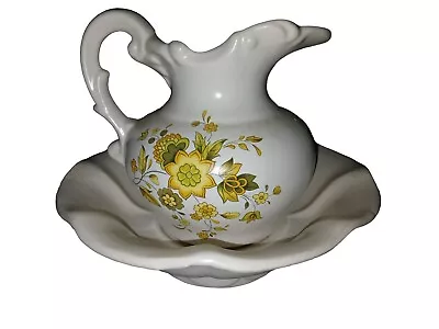 Vintage McCoy Small Floral Pitcher And Bowl 7528  • $21.99