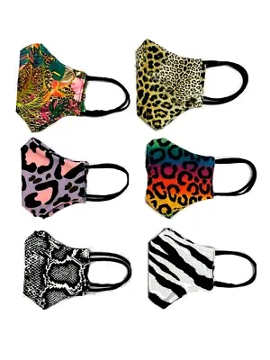 Tropical Leopard Zebra Snake Skin Print Mask Reusable Washable Face Masks • £6.99