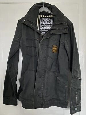 £22 • Buy Mens Superdry  Jacket Coat Small Dark Grey/Black Boys Teens School Work Casual
