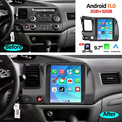 9.7  Car Radio Stereo Android 13 Carplay GPS Nav 2+32G For Honda Civic 2004-2011 • $178.59